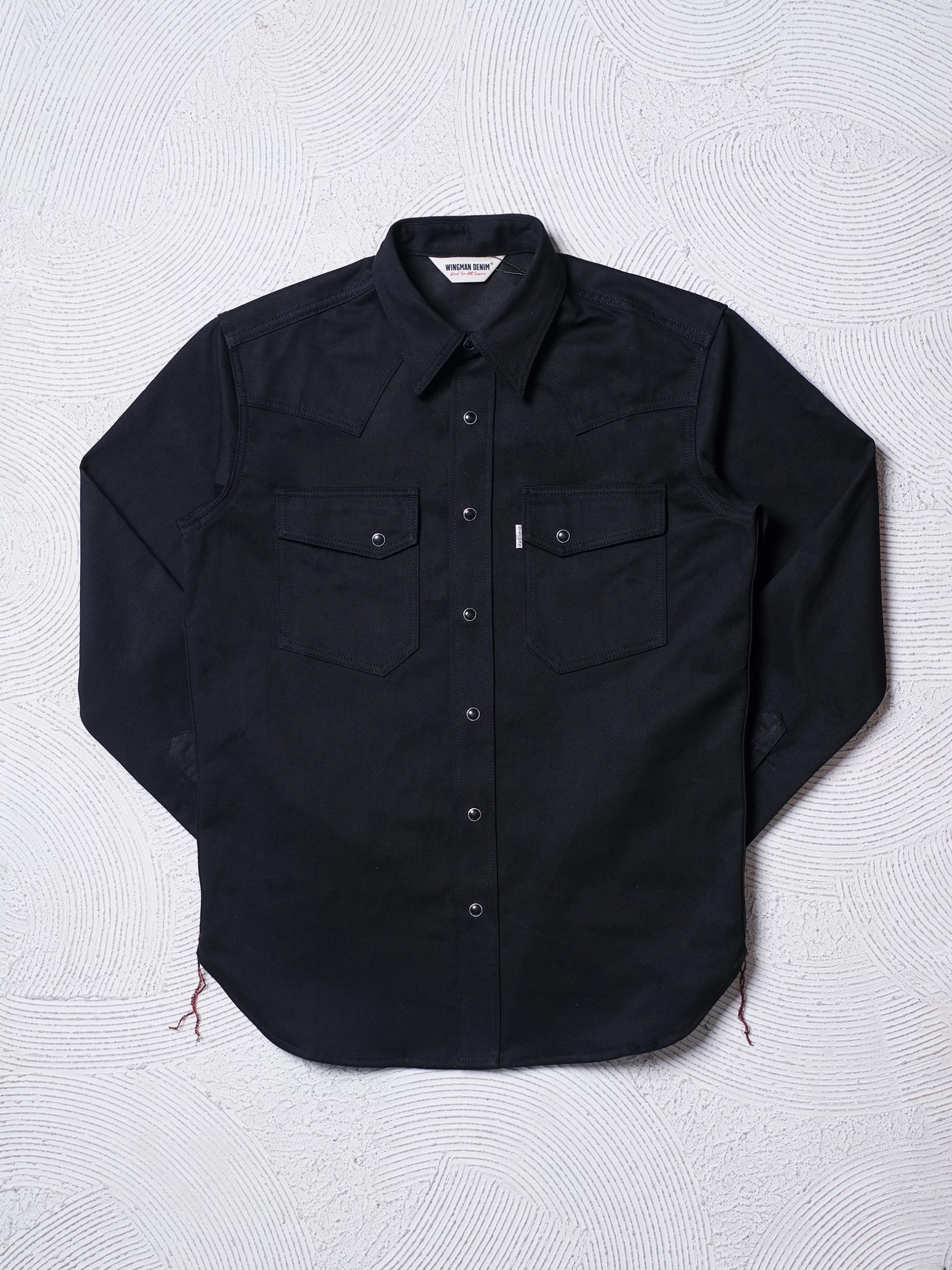 WESTERN SHIRT TWILL BLACK L/S