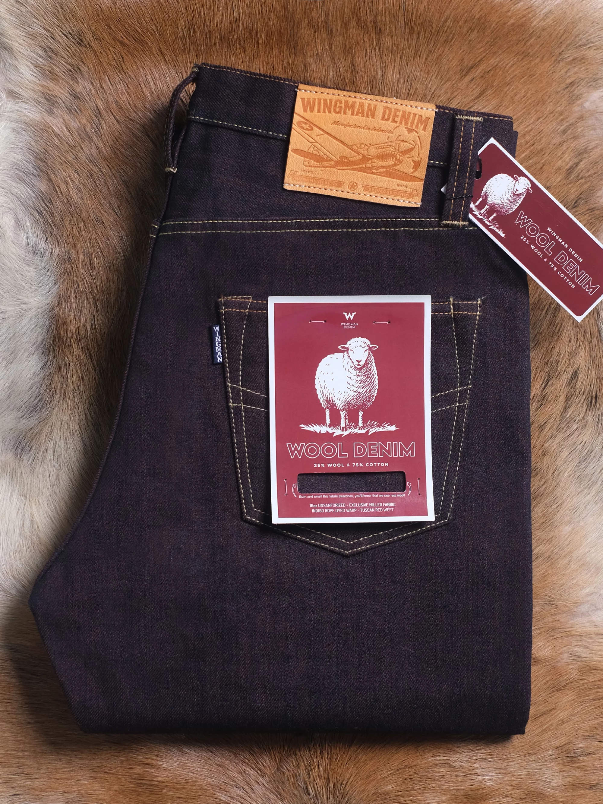 WOOL DENIM - TUSCAN RED 16oz