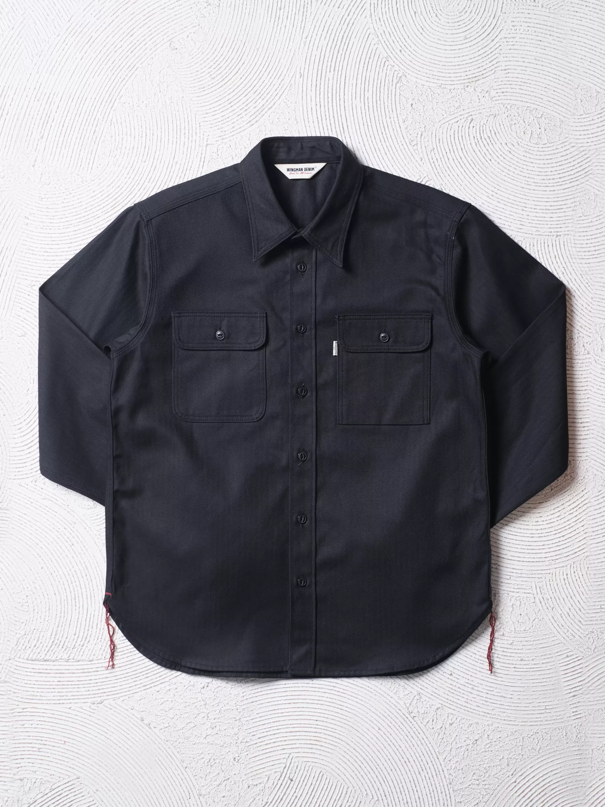 HERRINGBONE BLACK | WORK SHIRT L/S