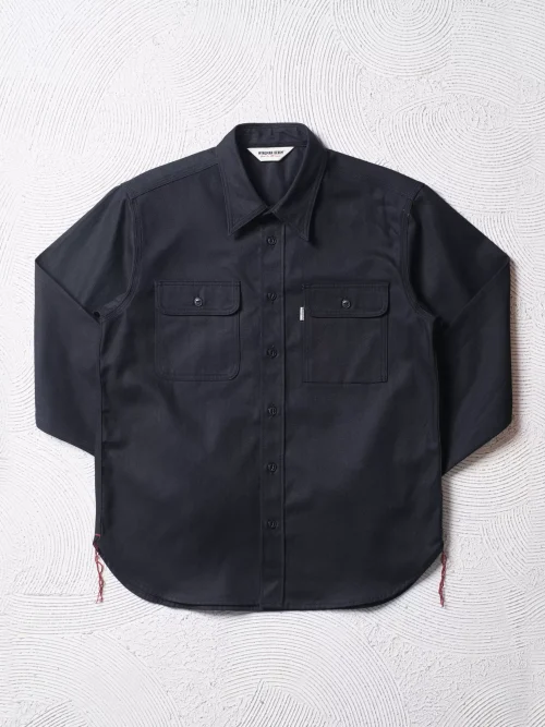 HERRINGBONE BLACK | WORK SHIRT L/S