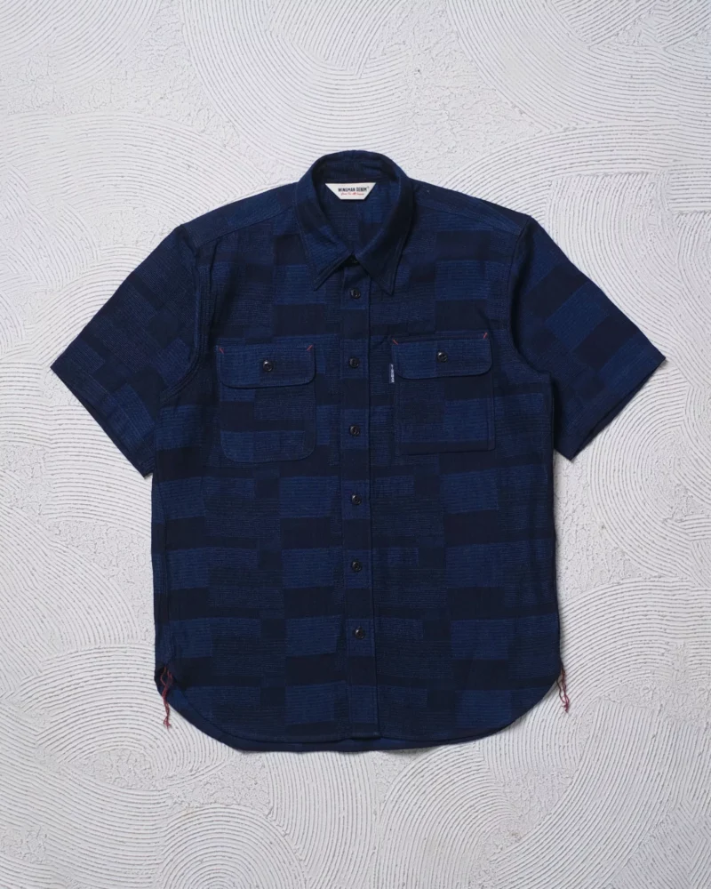 JACQUARD INDIGO - WORK SHIRT S/S